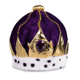 Purple Velvet Royal Queen King Crown Birthday Party (1 Quantity Per Pack) - Glow-Paradise
