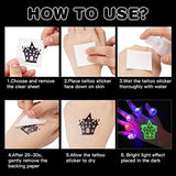 Garma 110Pcs Halloween Party Favors Bulk Include 50Pcs Halloween LED Light Up Rings+60Pcs Light Up Tattoo Stickers For Boys Girls Halloween Gift Party Decoration, Halloween Party Supplies - Glow-Paradise