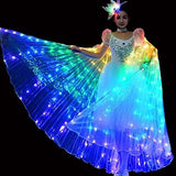 YOUDirect LED Belly Dance Wings Girls Colorful Butterfly Wings with Telescopic Stick - Glow-Paradise