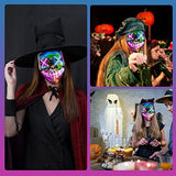 Halloween Purge Mask Light up - CHAOYU LED Scary Face Mask 2 Color Glow Mask with 3 Light Modes Masquerade Costume for Adults Kids Men Women(Ice Blue & Pink) - Glow-Paradise