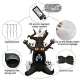 GOOSH 8FT Halloween Inflatable Outdoor Dead Tree with Six White Ghosts, Blow Up Yard Decoration Clearance with LED Lights Built-in for Holiday/Party/Yard/Garden - Glow-Paradise