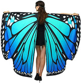Halloween/Party Prop Soft Fabric Butterfly Wings Shawl Fairy Ladies Nymph Pixie Costume Accessory (168x135CM, Blue) - Glow-Paradise