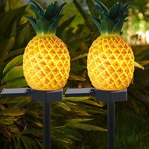 Outdoor Solar Garden Lights - 2 Pack Solar Pineapple Decorative Lights, IP67 Waterproof Warm White LED Solar Outdoor Lights,Solar Stake Lights for Garden Patio Yard Pathway Decoration - Glow-Paradise