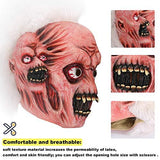 Hautton Halloween Mask, Men's Horrific Scary Face Latex Masks for Halloween Costume Party Cosplay Props -Three Faces - Glow-Paradise