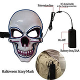 Halloween Scary Mask LED Light Up Mask for Halloween Festival Party with 3 Flash Modes Dual color(Blue Purple) - Glow-Paradise