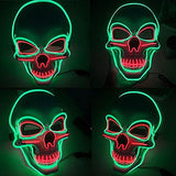Halloween Scary MaskAdult Halloween Masks for Halloween Festival Party with 3 Flash Modes Dual color(Green Red) - Glow-Paradise