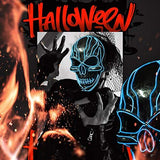 ILEBYGO LED Scary Mask Halloween Light Up Mask Purge Mask with EL Wire 3 Flashing-Modes for Halloween Festival, Party, Cos Play (Blue) - Glow-Paradise