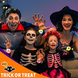 12 Pack Halloween Led Light Up Spin Bracelets Party Favors for Kids Halloween Toys Ghost Skull Eyeball Pumpkin Spider Web Glow in the Dark Halloween Party Games Supplies Trick or Treat Gift - Glow-Paradise