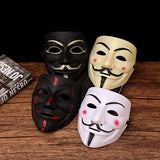 KTKDE Hacker Mask White V for Vendetta Halloween Face Mask Costume 4 Packs Anonymous Guy Fawkes Cosplay Party Carnival Masks - Glow-Paradise