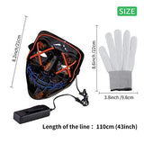 Halloween Scary Mask with LED Gloves Kit, LED Costume Mask EL Wire Light Up Mask for Halloween Costume Festival Cosplay (Blue&Orange) - Glow-Paradise