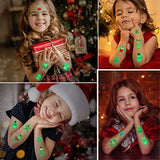 Christmas Temporary Tattoos for Kids - 105pcs Styles Waterproof Mixed Style Cartoon Fake Tattoo, Glow in The Dark Tattoos for Boys Girls Christmas Decorations (10Sheets) - Glow-Paradise