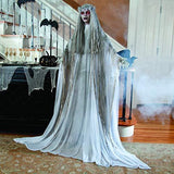 Lifesize Haunting Bewitching Beauty Gruesome Standing Ghost Girl Bride With Flashing Red Eyes Spooky Scary Halloween Prop Decor - Glow-Paradise
