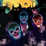 Halloween Scary Mask LED Light Up Mask for Halloween Festival Party with 3 Flash Modes Dual color(Blue Purple) - Glow-Paradise