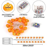 DomeStar Halloween String Lights, 10ft 20LED Pumpkin Lights Battery Operated Pumpkin Lights for Halloween Thanksgiving Decorations - Glow-Paradise