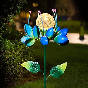 Solar Garden Lights Outdoor Decor - Solar Metal Flower Stake Lights Decorative Garden Stakes Garden Spinner Waterproof for Yard, Patio,Landscape,Garden Gift - Glow-Paradise