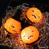 KIMOBER 3pcs Light up Pumpkin Puffer Balls,LED Flash Pumpkin Man Stress Squeezing Balls for Halloween Party Favor Supplies - Glow-Paradise