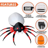 GOOSH 4 FT Width Halloween Inflatable Outdoor Red Legged Spider with Magic Light, Blow Up Yard Decoration Clearance with LED Lights Built-in for Holiday/Party/Yard/Garden - Glow-Paradise