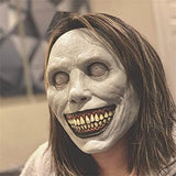 Scary Halloween Mask Smiling Demons Horror Mask Scariest Creepy White Mask with Eye for Evil Cosplay - Glow-Paradise