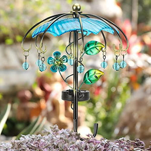 Solar Outdoor Lights, Garden Decor, Solar Umbrella Lights, Waterproof Metal Flowing Water Lights for Patio, Lawn, Walkway, Path,Flower Pot - Glow-Paradise