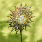 TAKE ME Sun Solar Lights Garden Outdoor,Waterproof Metal Decorative Stakes for Walkway,Yard,Lawn,Patio - Glow-Paradise