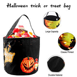 BEMISO Halloween Trick or Treat Bags With LED light Halloween Candy Basket Tote Bags Multipurpose Reusable Goody Bucket for Kids Halloween Party Favors (Black) - Glow-Paradise