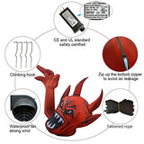 GOOSH 5 Foot Length Halloween Inflatables Halloween Red Devil Raise Hands with Build-in LED Light Blow Up Inflatables for Halloween Party Indoor Outdoor Tree Yard Garden Lawn Decorations - Glow-Paradise