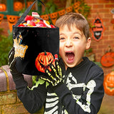 BEMISO Halloween Trick or Treat Bags With LED light Halloween Candy Basket Tote Bags Multipurpose Reusable Goody Bucket for Kids Halloween Party Favors (Black) - Glow-Paradise