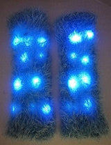 Luwint LED Flashing Furry Arm Leg Warmers - Light Up Clothing Accessories Toy for Halloween Christmas Rave Unicorn Costume, 1 pair - Glow-Paradise