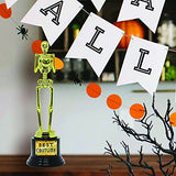 2 Halloween Best Costume Skeleton Trophy for Halloween Skull Party Favor Prizes, Gold Bones Game Awards, Costume Contest Event Trophy, School Classroom Rewards, Treats for Kids, Goodie Bag Fillers - Glow-Paradise