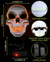 4 Pcs Halloween Mask LED Light up Scary Mask Spooky Skull Mask Cosplay Skeleton Mask for Festival Parties Costume Supplies Favor - Glow-Paradise