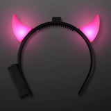 LED Light Up Devil Horns (Pink Color, 1 Quantity Per Pack) - Glow-Paradise