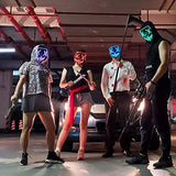 Halloween Mask LED Light up Mask (2 Pack) Scary mask for Festival Cosplay Halloween Costume Masquerade Parties,Carnival (Red+Blue) - Glow-Paradise