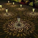 Gardencave 6 Pack Solar Lights Outdoor Garden Decorative Solar Garden Lights with Warm Light Waterproof Solar Pathway Landscape Lights for Path Patio Backyard Walkway Yard Garden Decor (Black, 6Pcs) - Glow-Paradise