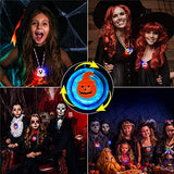 AMENON 15 Pack Halloween LED Spin Necklaces Toys Party Favors for Kids Fidget Toys 15 Styles Spider Ghost Halloween Light up Toys Treat Bag Filler Glow in The Dark Party Supplies - Glow-Paradise