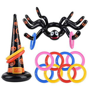 Halloween Games, Huge Inflatable Spider Witch Hat Ring Toss,Halloween Party Games for Kids Adults ,Halloween Party Favor Game Toys Outdoor Activities Game Spider. - Glow-Paradise
