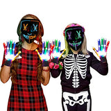 2 Pack Halloween Purge Masks Led Light Up Masks and Gloves Set for Halloween, Festival Cosplay (Style B) - Glow-Paradise
