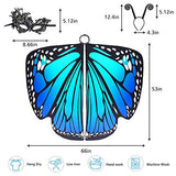 Butterfly Wings for Women, Butterfly Shawl Fairy Ladies Cape Nymph Pixie Costume Accessory (Sky Blue) - Glow-Paradise