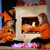 Halloween Party Favors for Kids - 42 PCS LED Halloween Light Up Toys including Necklaces Rings Bracelets Brooches,Glow in the Dark Halloween Decorations,Halloween Treats Non Candy Goodie Bag Fillers - Glow-Paradise