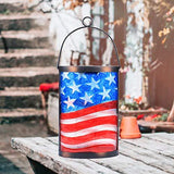 Hanging Solar Lantern Outdoor Decorative Waterproof LED Solar American Flag Lights Tabletop Lamp for Outdoor Patio Garden - Glow-Paradise