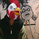 Molezu Rooster Mask,Halloween Novelty Costume Party Latex Animal head Mask Chicken Cock Cosplay Props,White (A) (C) - Glow-Paradise
