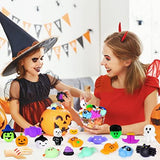 Halloween Mochi Squishy Toys for Kids 60PCS Party Favors Halloween Treat Goody Bags Filler Gifts Pumpkin Ghost Spider Squishies Halloween Toys Halloween Decorations Stress Relief Toys for Adults - Glow-Paradise