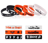 CCINEE 36pcs Rubber Wristbands 6 Novelty Halloween Pattern Silicone Bracelets Rubber Bands for Halloween Party Bag Filler Supply - Glow-Paradise