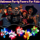 Halloween Party Favors for Kids-15 Pack Halloween LED Light Up Spin Rings Fidget Toys Halloween Gifts Glow in The Dark Party Supplies Pumpkin Ghost Skeleton Bat Spider Flash Finger Gift Bag Filler - Glow-Paradise