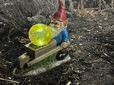 VP Home Wheelbarrow Gnome with Magic Orb Solar Powered LED Outdoor Decor Garden Light - Glow-Paradise