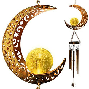 Moon Solar Wind Chimes for mom Moon Decor for Outside Outdoor Clearance Gardening Gifts Birthday Gifts for mom for Women Grandma Gifts Christmas Decorations mom Day Light Gift - Glow-Paradise