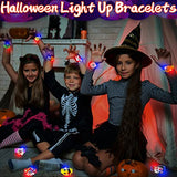 15 Pack Halloween LED Bracelets Halloween Party Favors for Kids 15 Styles Halloween Toys Gifts Halloween Trick Or Treat Goodies Bags Flashing Light Up Bracelet Glow in The Dark Party Supplies - Glow-Paradise