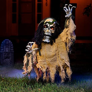 JOYIN Halloween Decoration Animated Zombie Groundbreaker, Light-up Skeleton Zombie Groundbreaker Prop with Creepy Sound for Halloween Outdoor, Lawn, Yard, Patio Decoration, Haunted House Decorationsc - Glow-Paradise