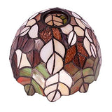 WERFACTORY Tiffany Lamp Stained Glass Table Lamp Bedside Maple Leaf Thin Antique Desk Reading Light 8X10X21 Inches Decor Small Space Bedroom Home Office LED Bulb Included S804 Series - Glow-Paradise