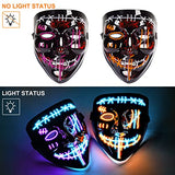 2PACK Halloween Purge Masks Halloween Scary Mask Led Light Up Masks for Festival Cosplay. - Glow-Paradise