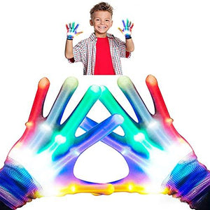superwin Toys for 3 4 5 6 Years Old Boys Girls Kids LED Gloves Cool Toys for 3-5 Colorful Flashing Light Up Gloves Rainbow Unique Gifts for 6-7 Years Old Party Stuff Small Halloween - Glow-Paradise